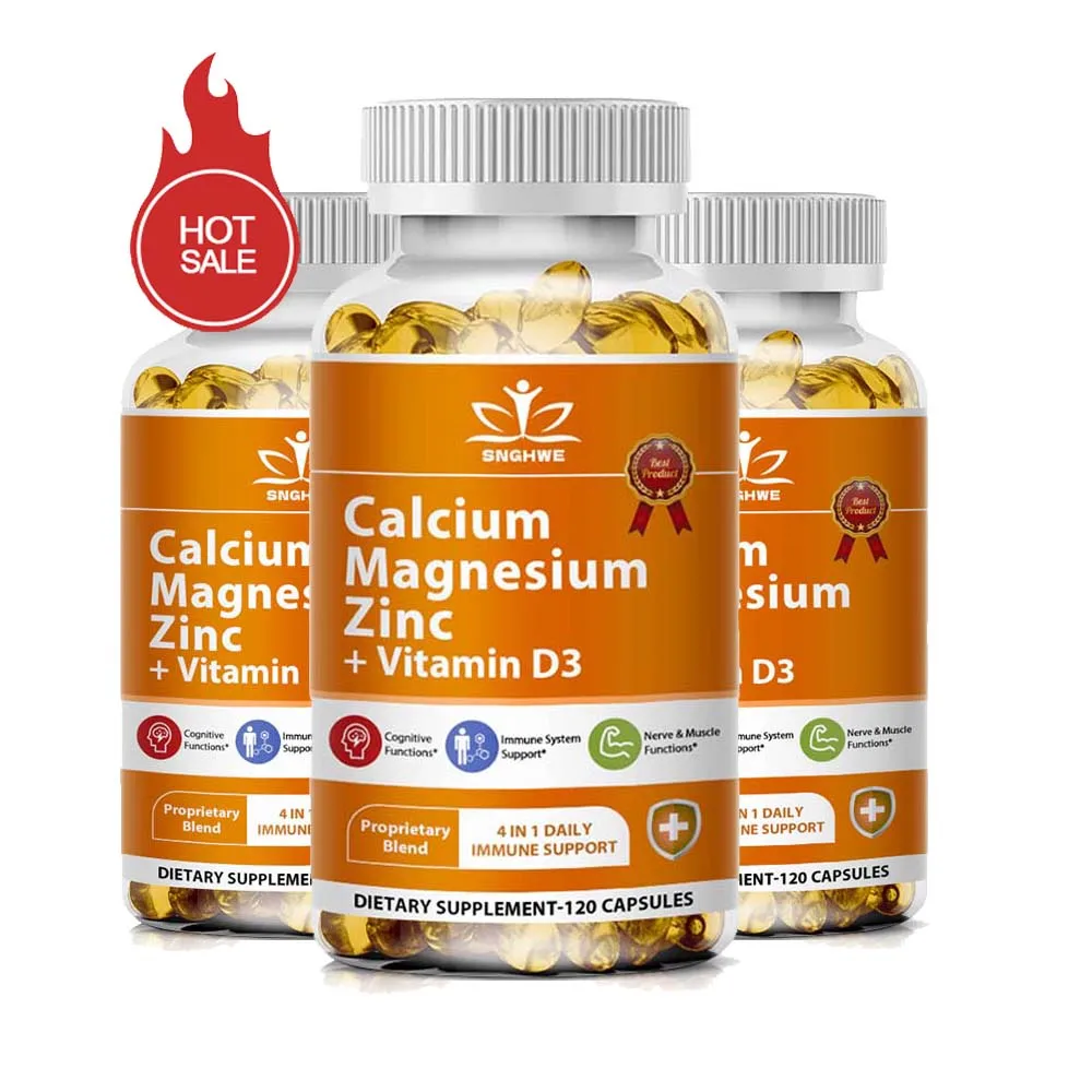 Calcium Magnesium Zinc D3 Supplement - Calcium 1000mg - Magnesium 400mg - Zinc 25mg Plus Vitamin D3 | Non-GMO | Gluten Free