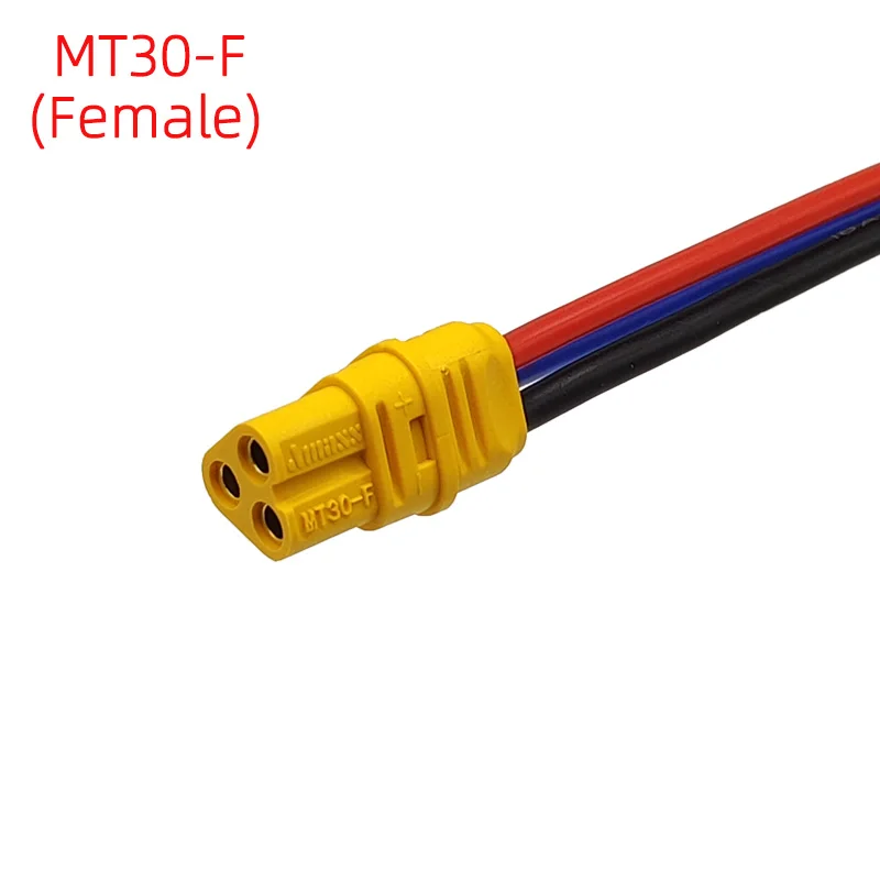 Amass MT30 Cable Connector Male Female MT30-F/M 3Pin Plug with Sheath Cover 18AWG Silicon Wire for RC Lipo Battery FPV Drone