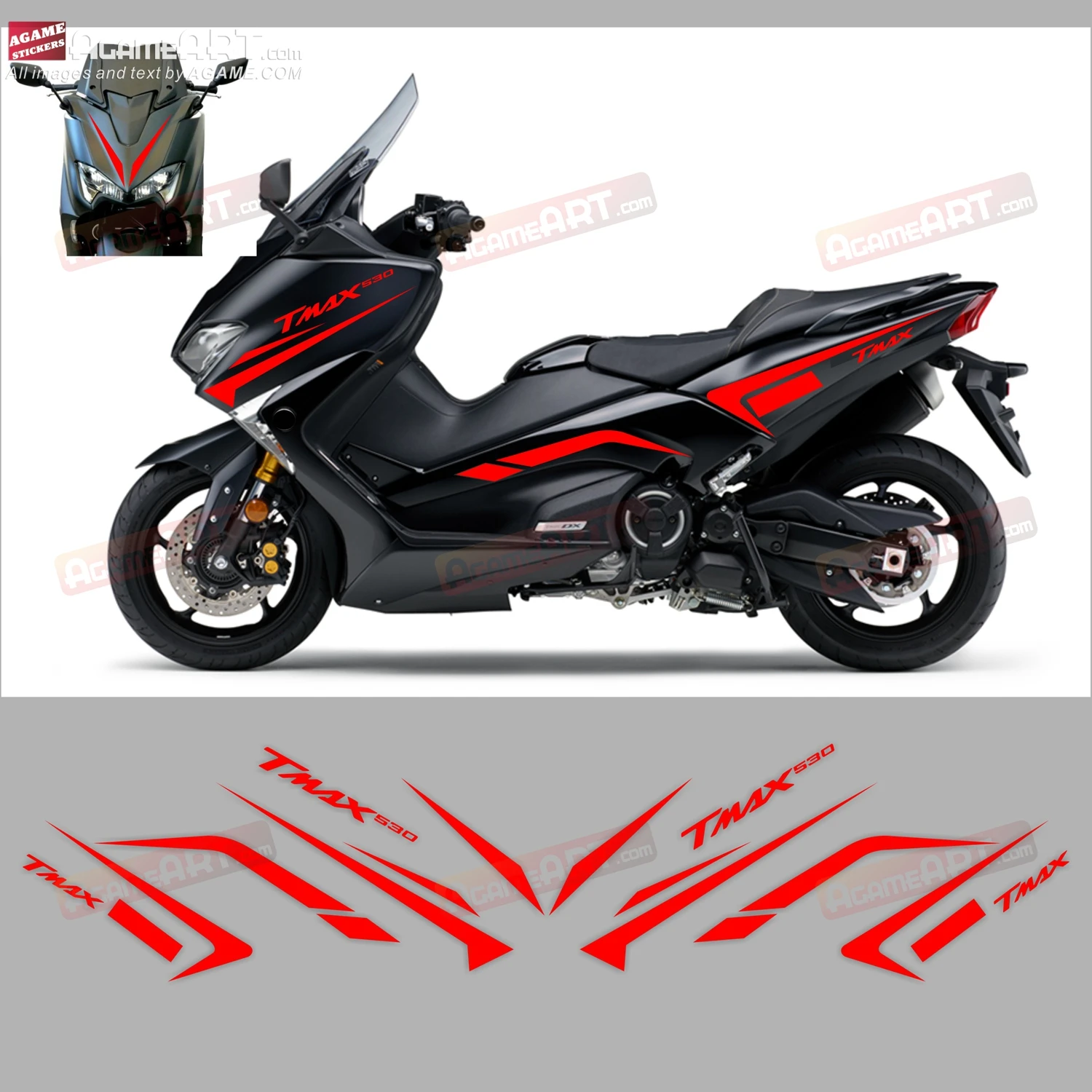 For YAMAHA TMAX530 560 Motorcycle Fairing Shell Line Sticker Decals Full Car New Stickers Reflective Decorative