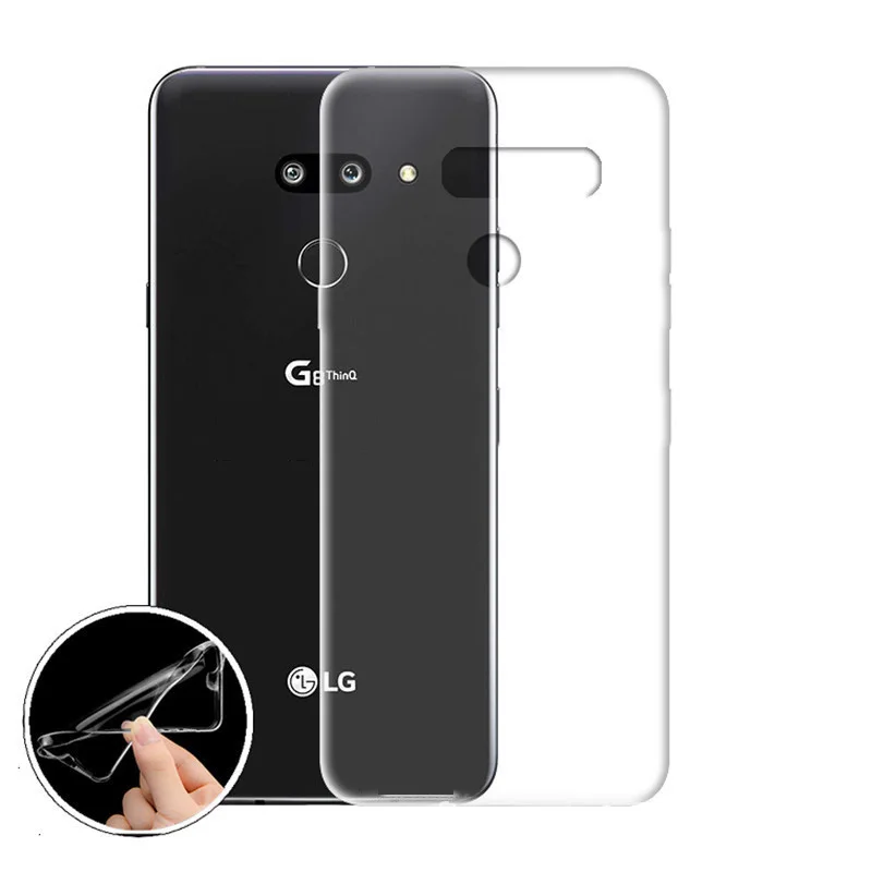 ل LG G7 G8 G8S G8X G9 V50 ThinQ حافظة من البولي يوريثان الشفاف سيليكون لينة الغطاء الخلفي للصدمات واضح الغطاء الواقي