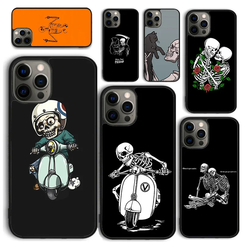 เคสโทรศัพท์แบบนิ่มลายกะโหลกตลกสำหรับ iPhone 15 SE2020 14 XR XS MAX 6 7 8 PLUS 11 12 13 PRO MAX กรอบโทรศัพท์ขนาดเล็ก