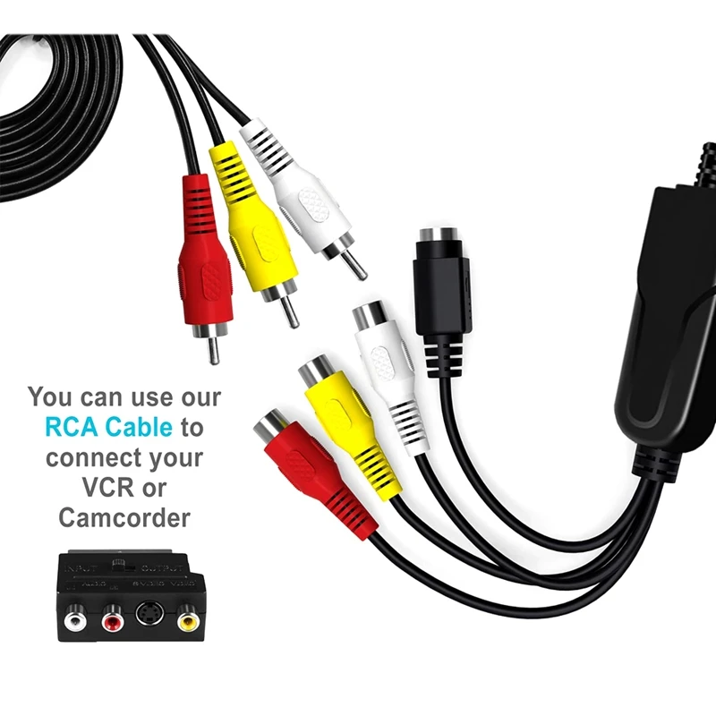 USB 2.0 Audio Video Capture Card Adapter VHS To DVD Video Capture For Windows 10/8/7/XP Capture Video