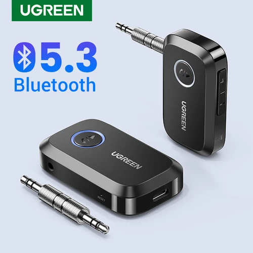 Imagen 1 del producto UGREEN-Adaptador de receptor de coche con Bluetooth 3,5, conector auxiliar de 5,3mm para altavoces de coche, receptor de Audio y música, manos libres