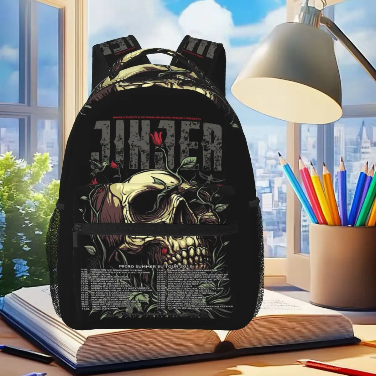 Jinjer Sunflower Retro Metal Band Backpack Student Boys Girls BookBag Children School Bag Computer Shoulder Bags for Men Women