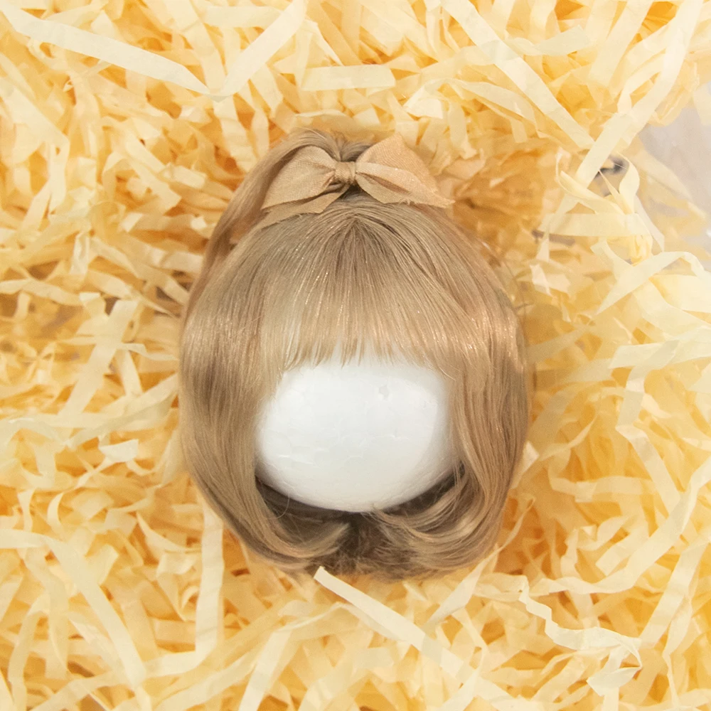 

Парик для куклы, милый хвост с челкой, мягкий мохеровый парик, подходит для Ob11, 1/12bjd, 1/8BJD, аксессуары для кукол, 5-6 дюймов