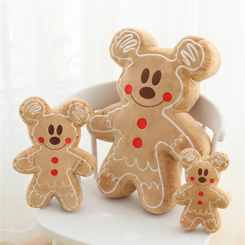 Disney Mickey Mouse Minnie Cookie Brinquedos De Pelúcia Anime Bonito Homem de Gingerbread Dolls Travesseiro Kawaii Brinquedos Recheados para