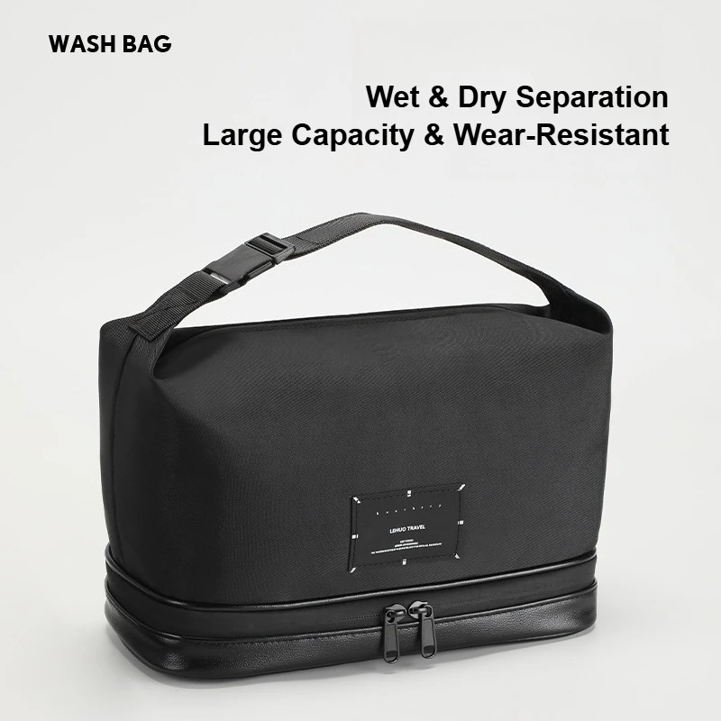 Travel Toiletry Bag Waterproof Wet Dry Separation Wash Bag Large Capacity Dopp Kit for Business Trip Gym Camping Storage Bags