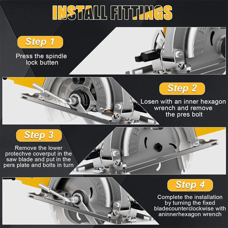 Electric Goddess 5in Brushless Electric Circular Saw ﻿For Dewalt 20V Battery ﻿Cordless 1000W Handheld Woodwork Saw Power Tool ﻿