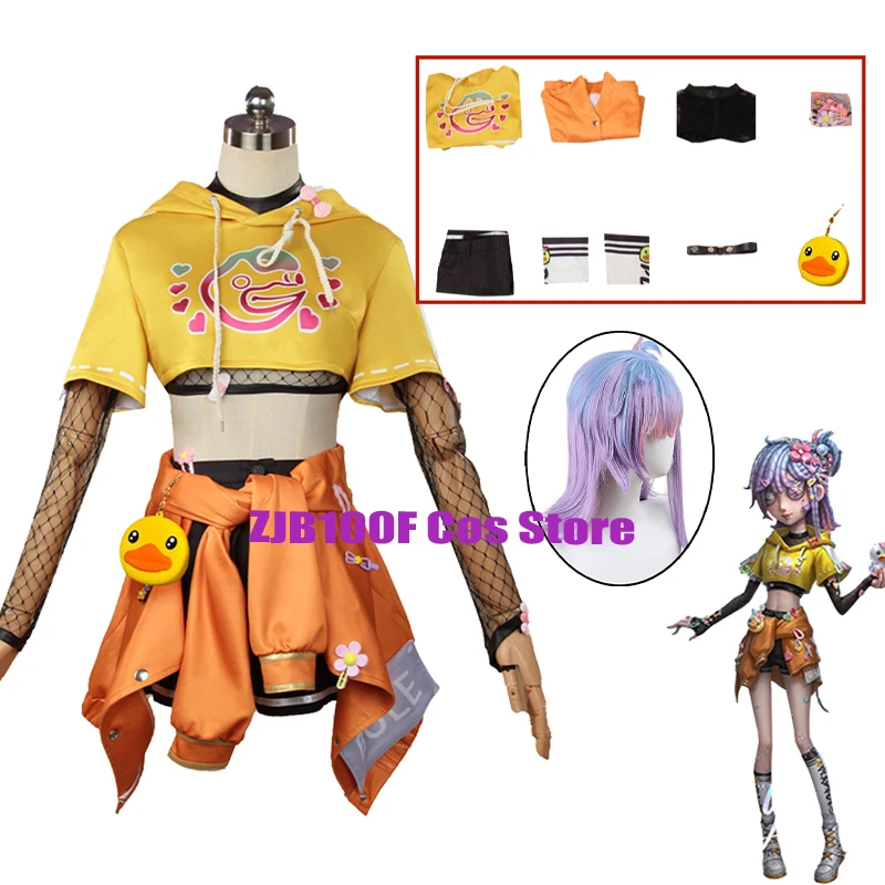 Vera Nair Cosplay Game Identity V Costume Anime Yellow Duck Perfumer Cosplay Uniform Wig Set Party Role Outfit for Woman Man