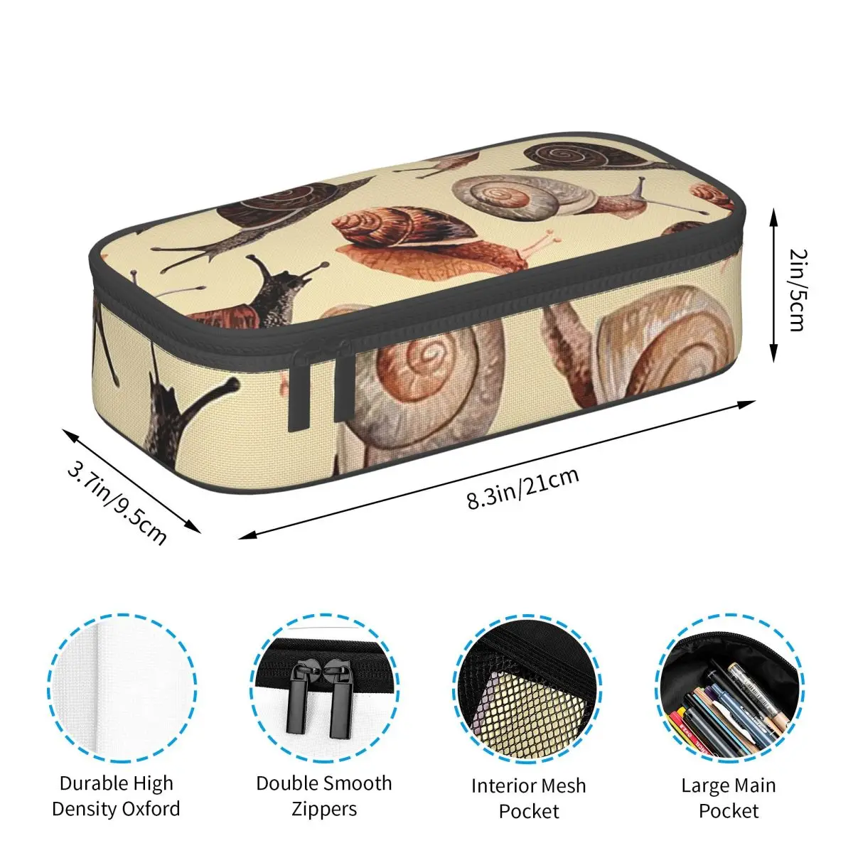 A Slew Of Snails Pencil Cases Large Capacity Pen Bags Pen Box Pencil Pouch For Boys Girls Students Stationery School Office