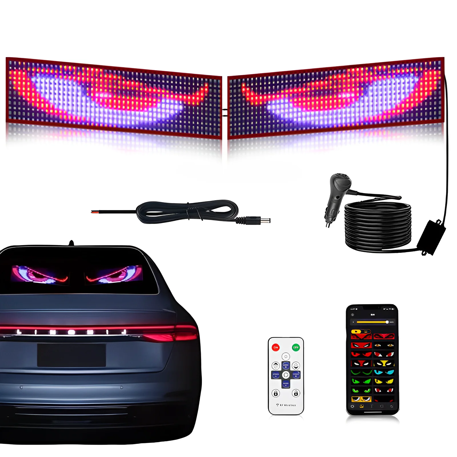 

APP Remote Control Truck Car Devil Eye LED Pixel Panel Light Multi-Functional Decorative Lights For Board Windshield 12V 24V