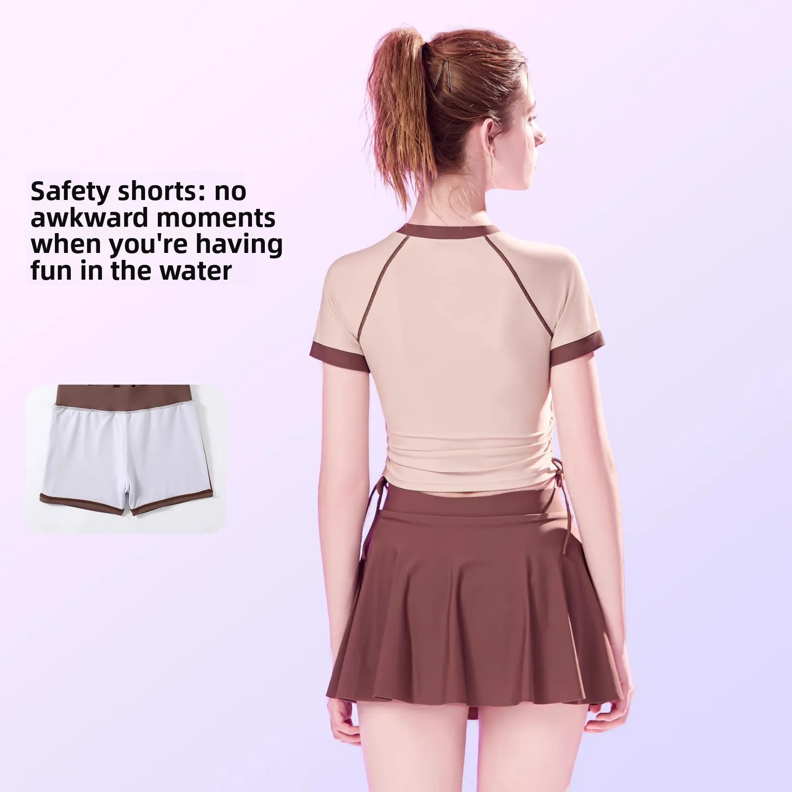 طقم ملابس سباحة ديزني للسيدات مكون من قطعتين ملابس سباحة رياضية للطلاب المحافظين لتغطية البطن وعرض ملابس السباحة النحافة