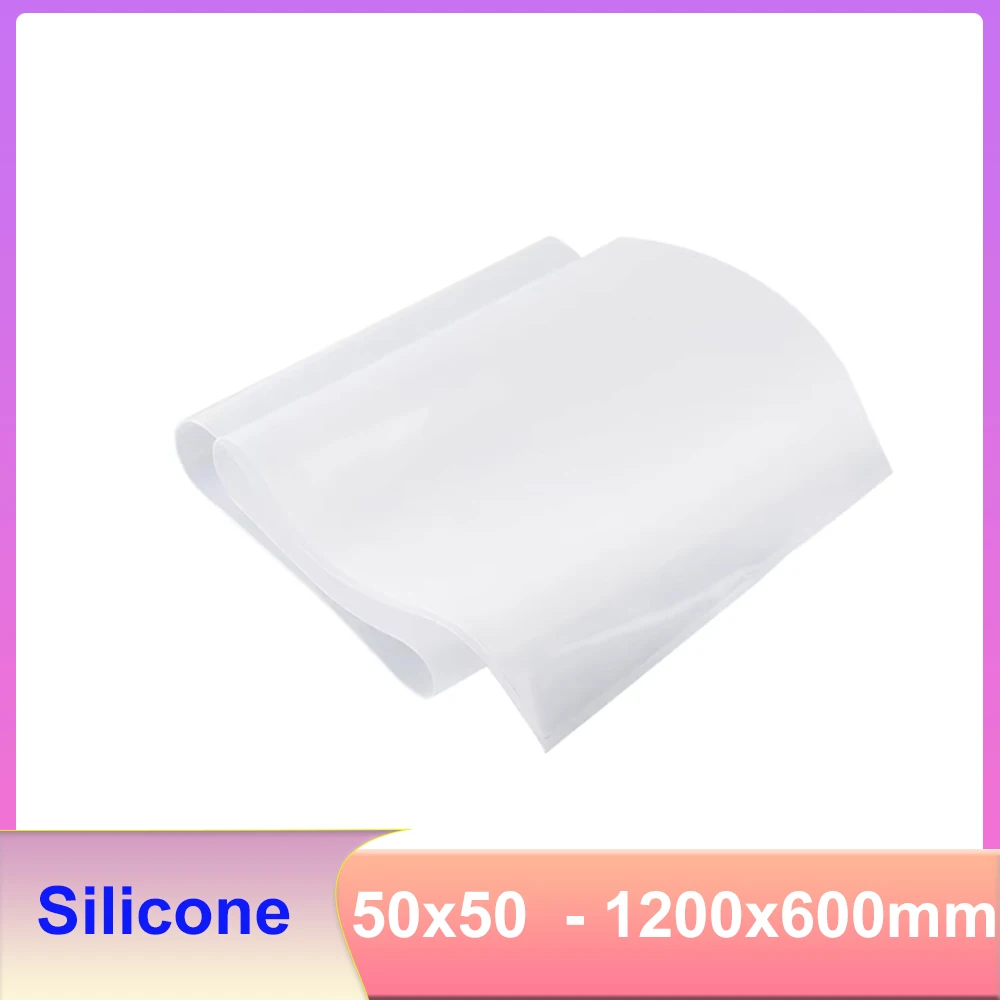 1Pcs White Food Grade Silicone Sheet High Temp Resistant Soft Silicone Plate Gasket Material 50x50 100x100 200x200 - 1200x600mm