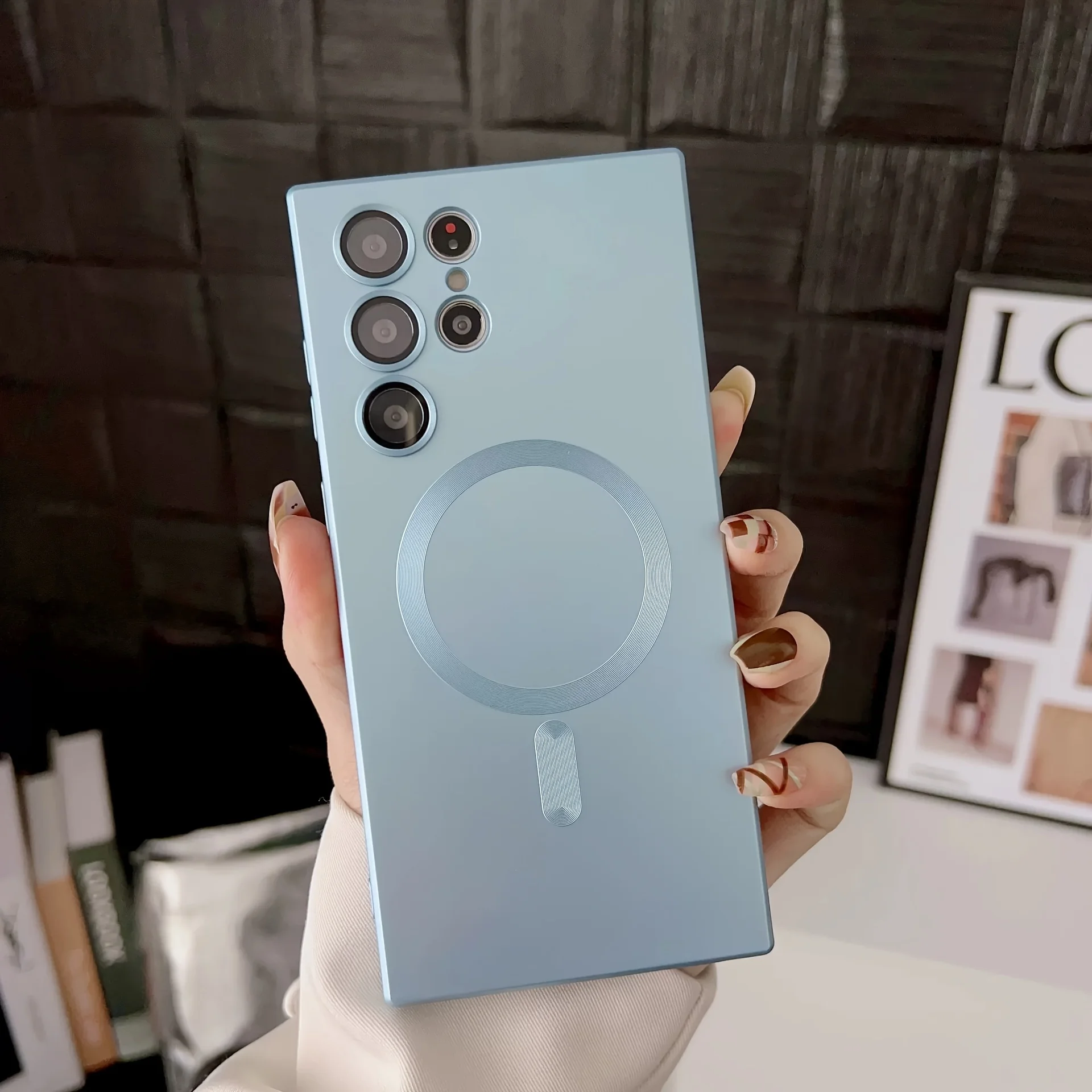 Luxury Matte Magnetic Phone Case for Galaxy S26 S25 S24 S23 S22 Ultra S26 S25 S24 S23 S22 Plus Supports Wireless Charging