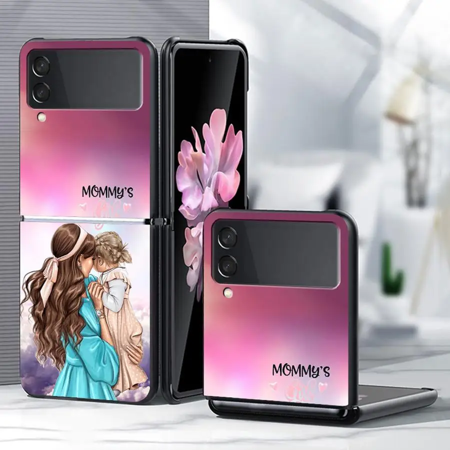 Mom Baby Girl Case for Samsung Galaxy Z Flip 8 Flip6 Flip7 FE Flip4 Flip3 Z Flip 7 6 5 4 3 Flip5 Phone Shell Funda