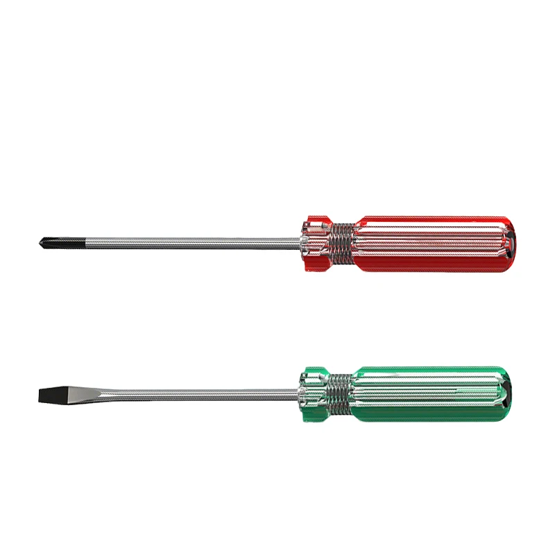 Juego de 2 destornilladores Phillips con ranura, punta magnética, mango transparente, destornillador de precisión para tornillos planos y de cruz, herramientas manuales de precisión