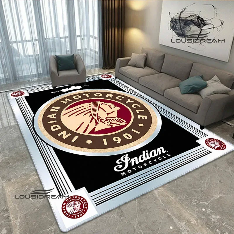 

3D I-Indian motorcycle logo printed carpet Non -slip carpet outdoor rug area rug bedroom decor washroom floor mat birthday gift