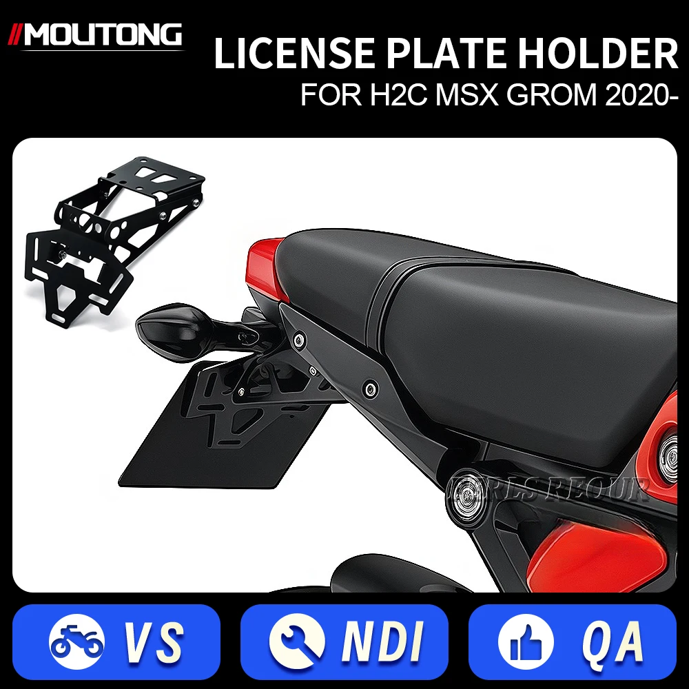

Motorcycle Accessories Metal License Plate Holder Black Number Plates Mounting Bracket For HONDA H2C MSX GROM 2020 2021 2022