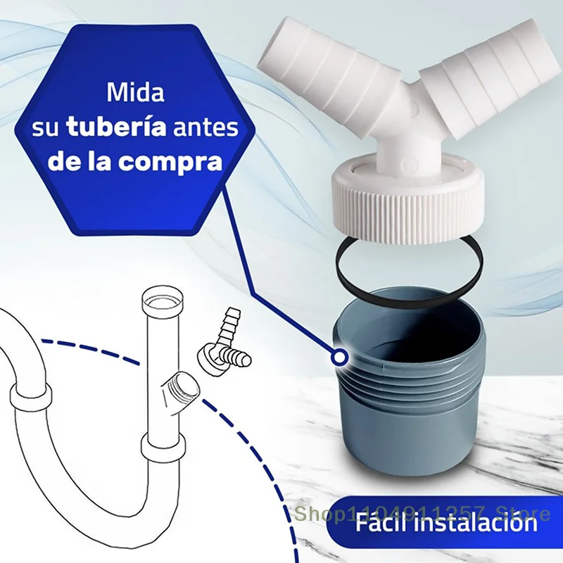 Dishwasher Washing Machine Drain Adapter Three-way Two-in-one Connector Converter Drain Extension Hose Connector
