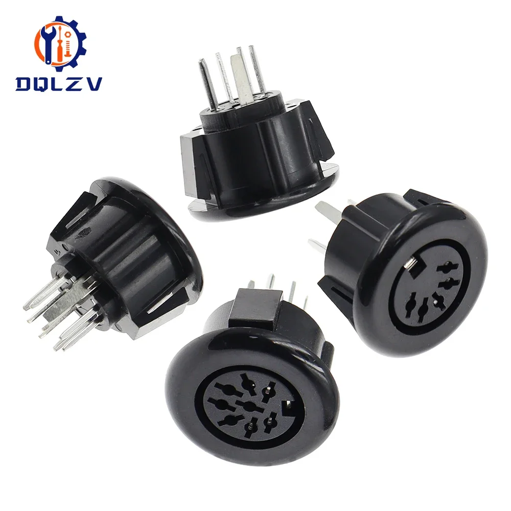 5/8Pins DIN Female Jack Soldering Type Round Socket 5/8 Pole DIN Terminal Chassis S Video Connector