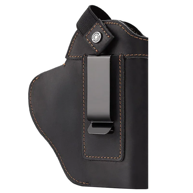 Military Enthusiast Leather Outdoor Tactical Holster Waist Mount Concealed Invisible Quick-Draw Universal Holster