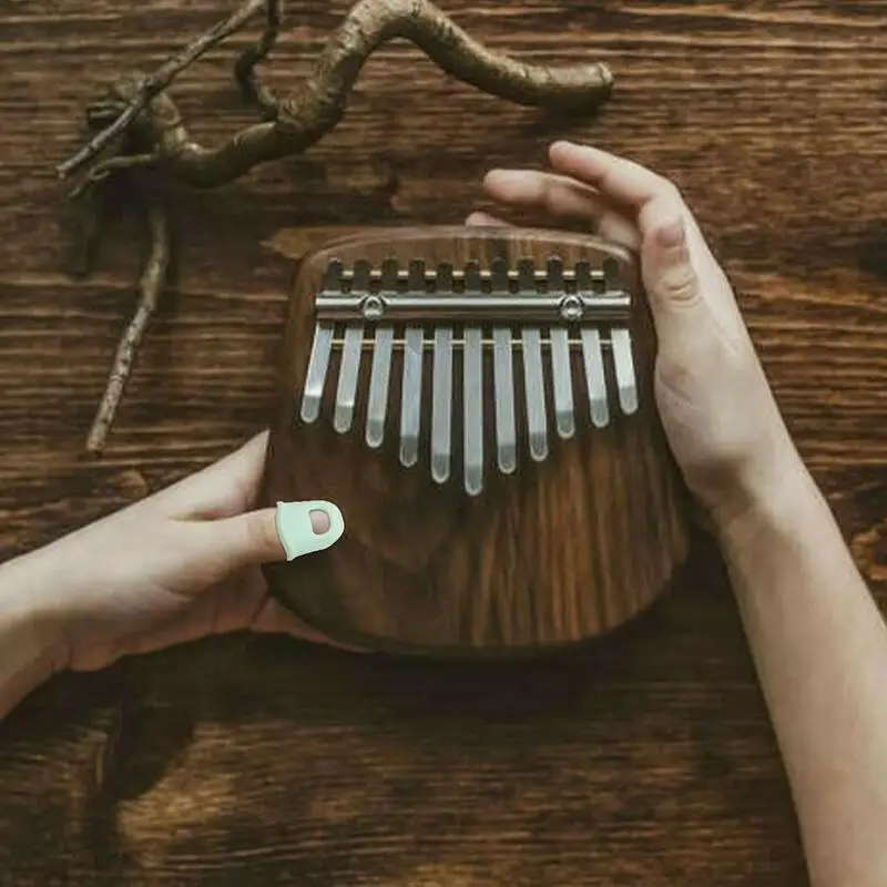 Kalimba Finger ครอบคลุมซิลิโคนกีตาร์ Finger Protector Breathable Kalimba Finger สําหรับ Mandolin Ukulele เย็บเย็บปักถักร้อย