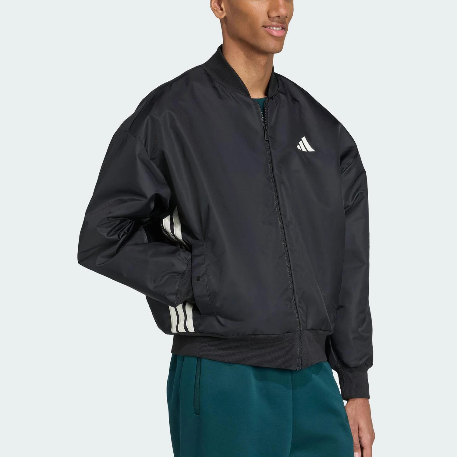 Adidas genuine autumn men's stand up collar warm sports cotton jacket JN1825