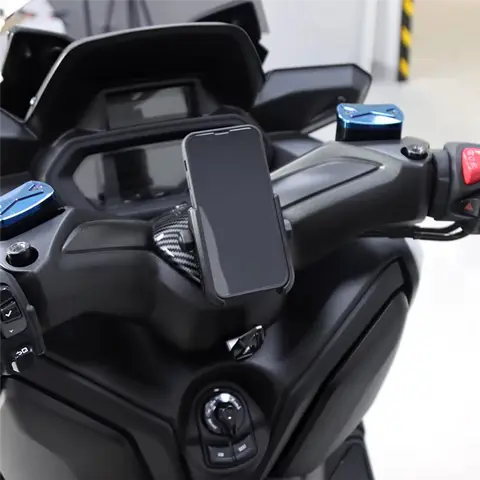 XMAX X-MAX 300 2017-2025 액세서리 오토바이 핸들 바 상단 수도꼭지 커버 (전화 홀더 포함)