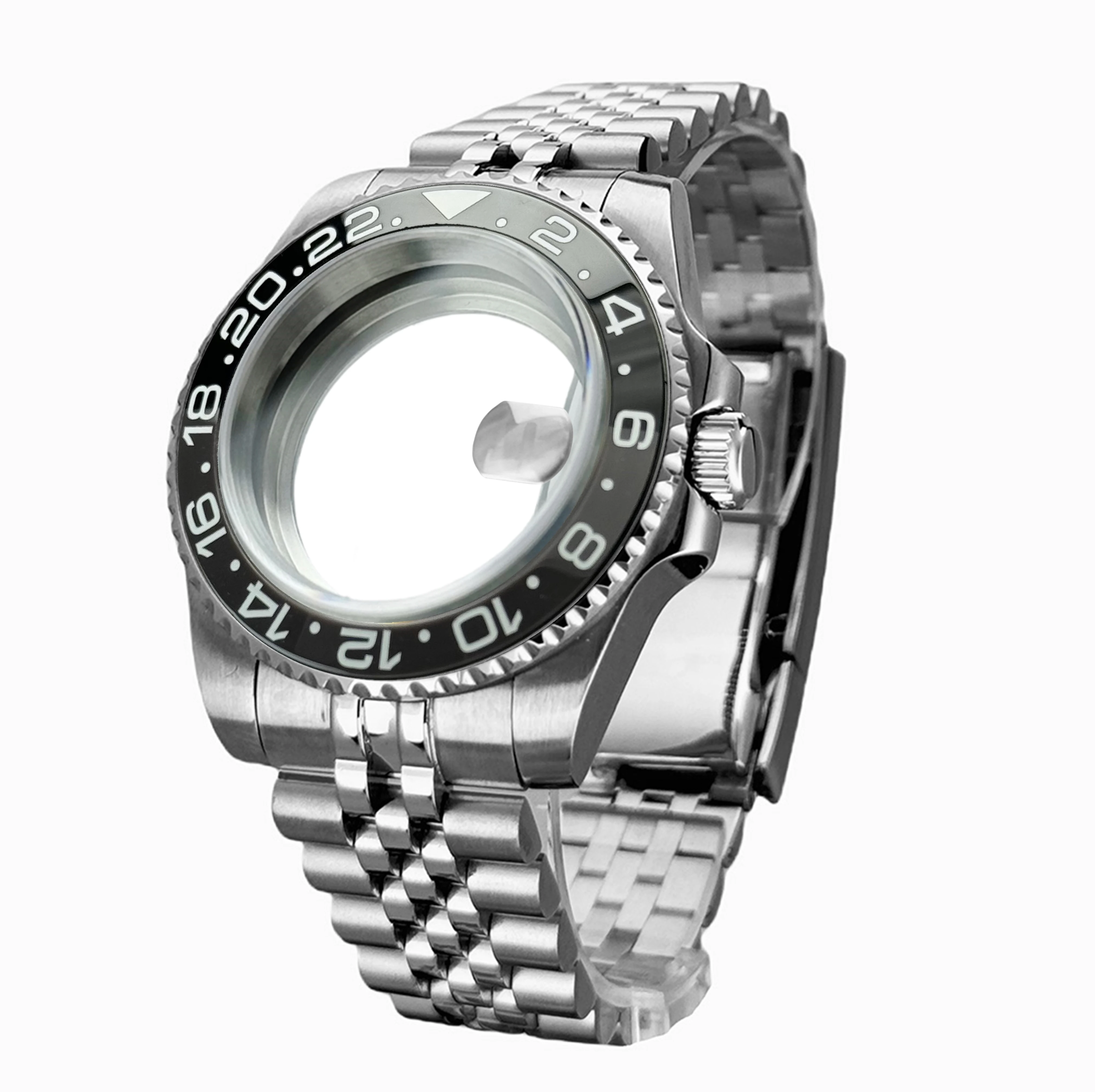 GRAYSS Blak Lünette 40mm Diver Wasserdicht für SUB NH34 NH35 NH36 Uhrwerk Saphirglas Uhrengehäuse Mod Glasrückseite 20atm Stahlarmband 10