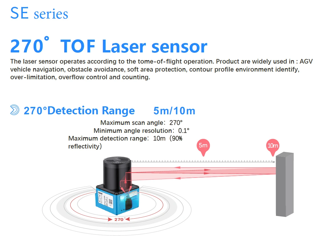 Low Price High Quality 270 degrees TOF Line Follow Agv Sensor Line Guidance Sensor Magnetic Nail Navigation Sensor