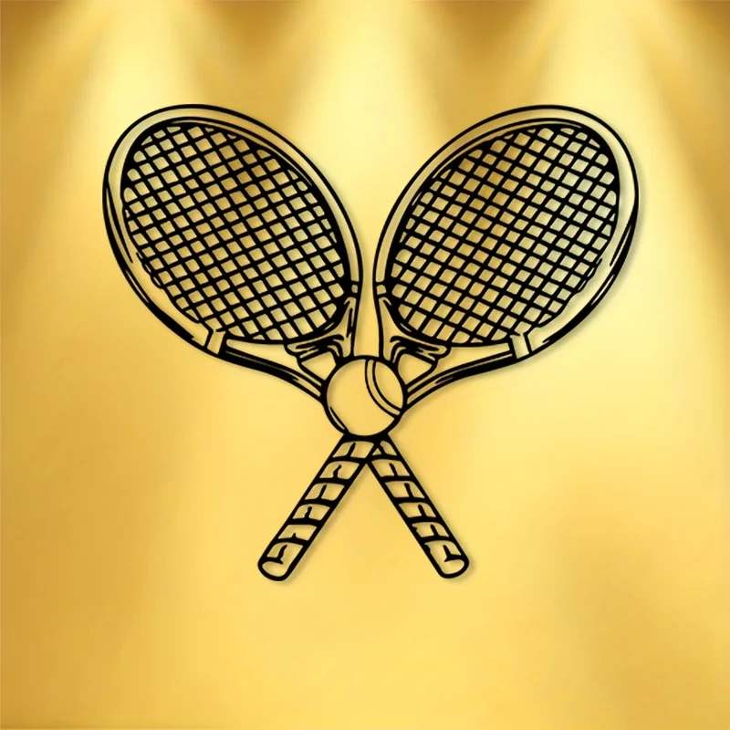 Brand Iron Wall Art Tennis Racket Metal Sculpture Durable Coating Room Decor Indoor Outdoor Home Gift