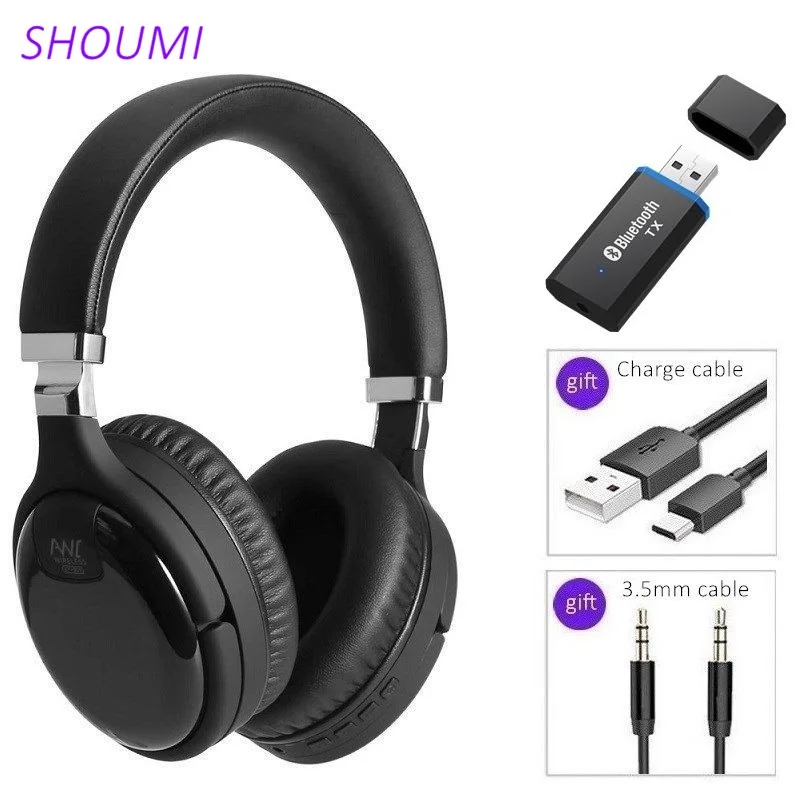 

903 Active Noise Cancelling Headphones Wireless Bluetooth Headset with Mic USB TV Adaptor Deep Bass ANC Earphone for Television