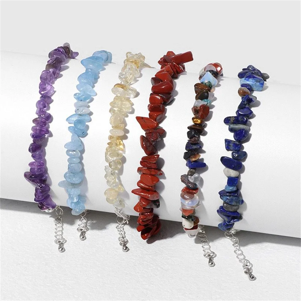 Natural Stone Crushed Stone Bead Bracelet for Women, Simple and Versatile, Irregular Stone Bracelet, Multi Color Selection