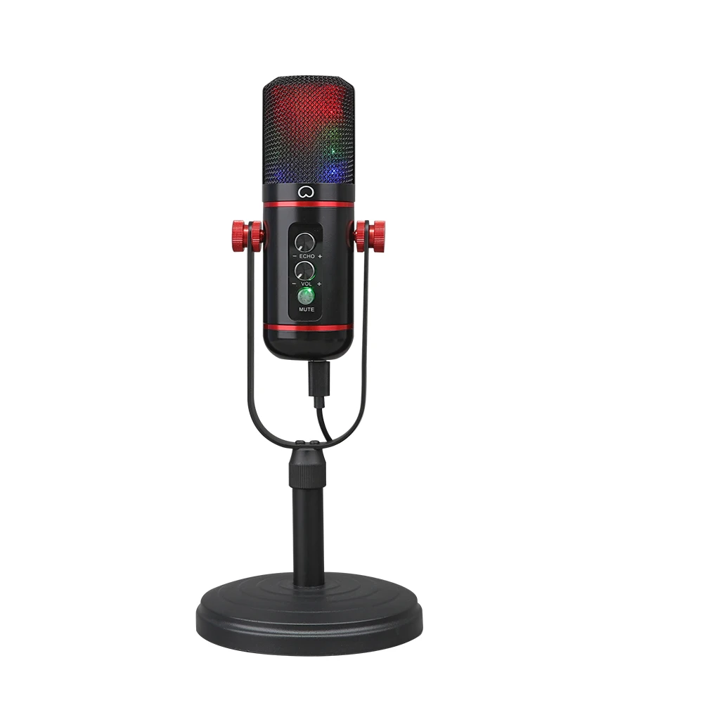 RGB USB Condenser Microphone Professional Vocals Streams Mic Recording Studio Micro For PC YouTube Video Gaming Computer