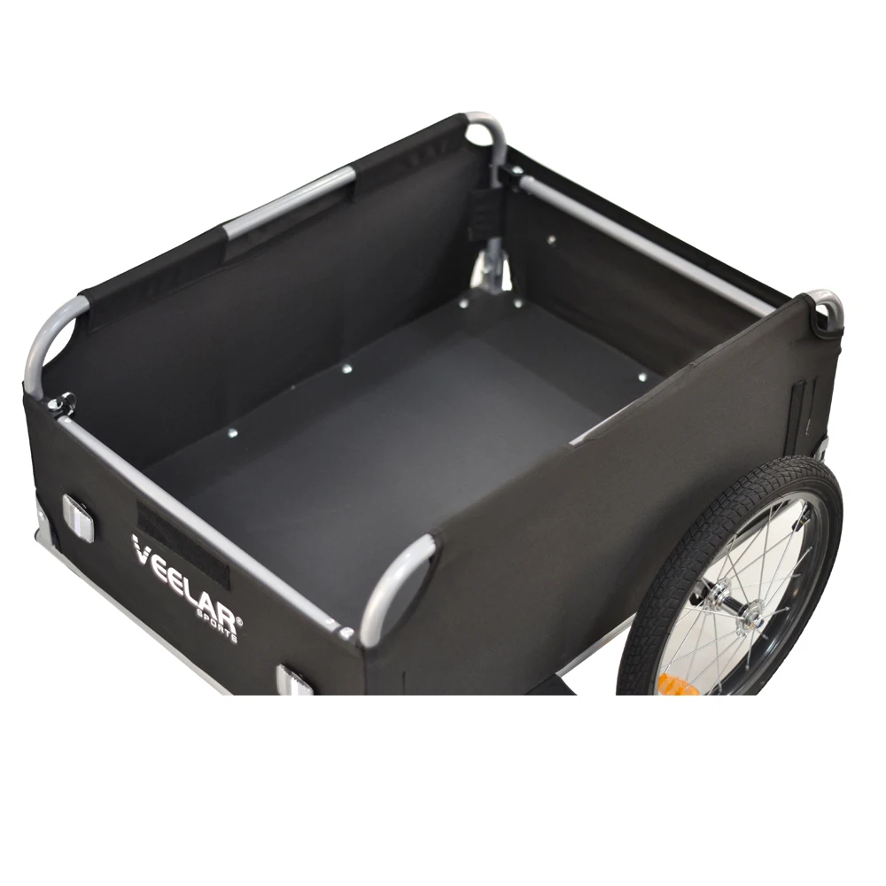 VEELAR ベストセラー 自転車 荷物収納 キャリア カート ブラック スチール製 輸送 自転車 カーゴ トレーラー