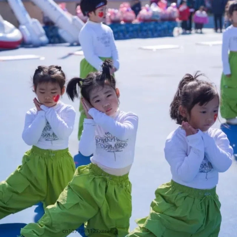 Children's Dance Costume Vest Work Pants Two-piece Set Jazz Dance Hip-hop Dance Costume Children's Street Dance Costume Set
