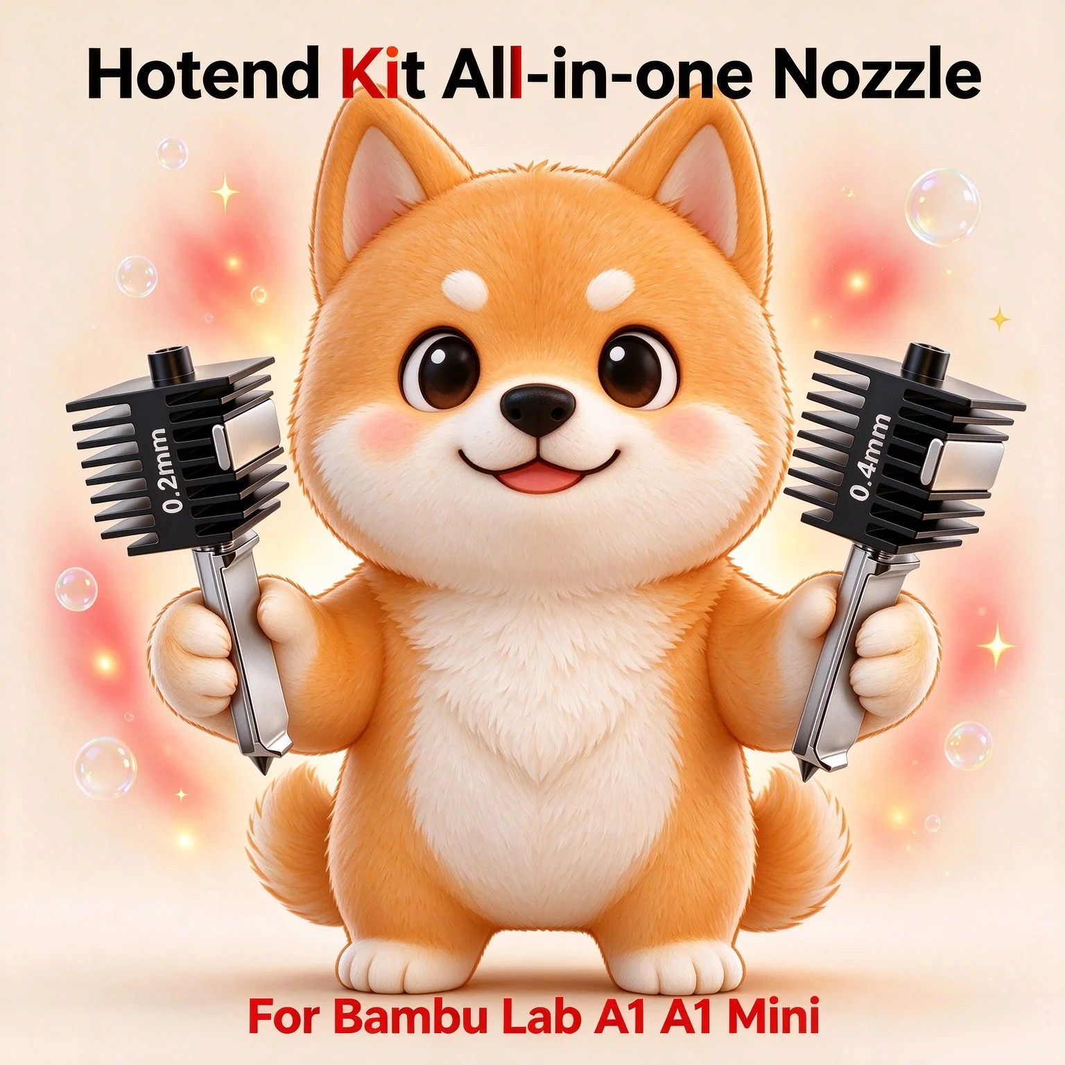For Bambu Lab A1 Mini A1 Hotend Hardened Steel Nozzle All‑in‑one Printing Head High‑Speed For Bambulab Hot End Bamboo 3D Printer