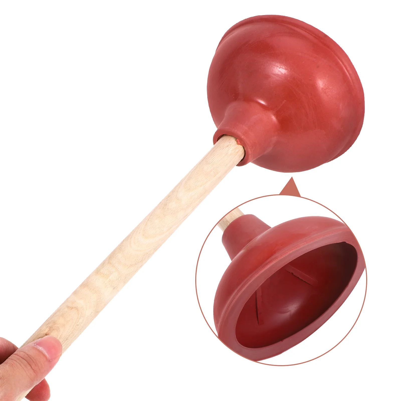 2pcs Toilet Plunger Suction Stick For Bathroom Kitchen Sewer Cleaning Accessory Rubber Clogging Solver Wooden Handle