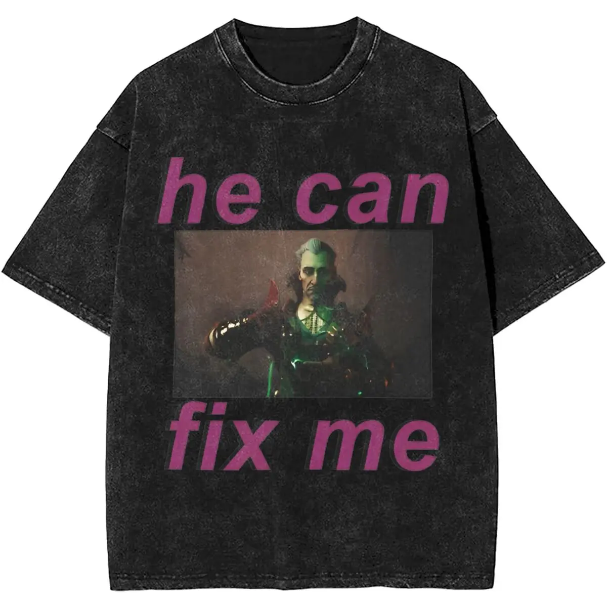 Emmrich He Can Fix Me Dragon Age T-Shirt Hippie T-Shirts Short-Sleeved Y2K Funny Tops Summer Cotton O-Neck Oversized Tees