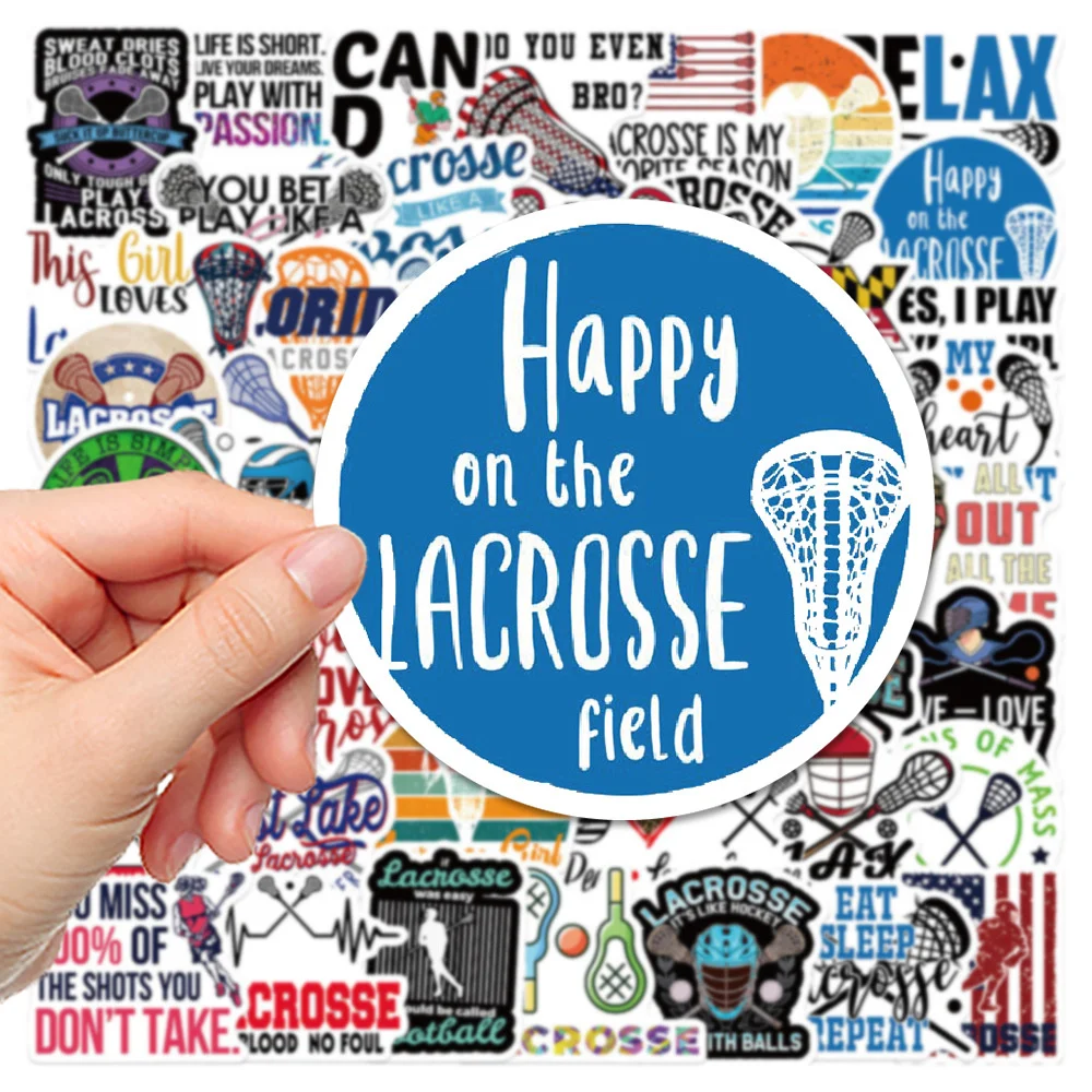 Paquete de pegatinas de palo de Lacrosse para niños, dibujos animados, animación creativa, equipaje, mesa, silla, decoración, impermeable, 50 piezas