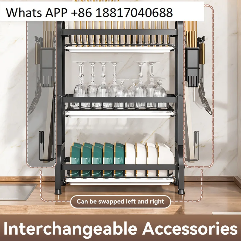 キッチンラック、ボウル収納ラック、カウンタートップ排水ラック、多機能ボウルキャビネット