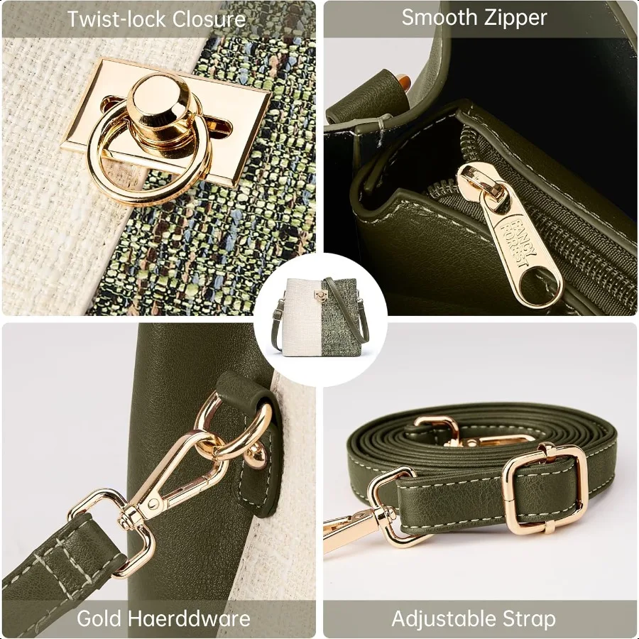 محافظ كلايدي كروس للنساء من الجلد النباتي حقيبة دلو عصرية للسيدات حقيبة يد كروس محفظة كتف مع جيوب متعددة