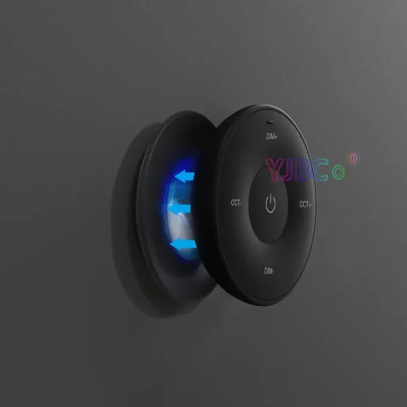 MiBoxer 2.4G Double color Round Panel Remote Control adjust CCT LED Strip tape Dimmer switch dimming light Bulb Controller