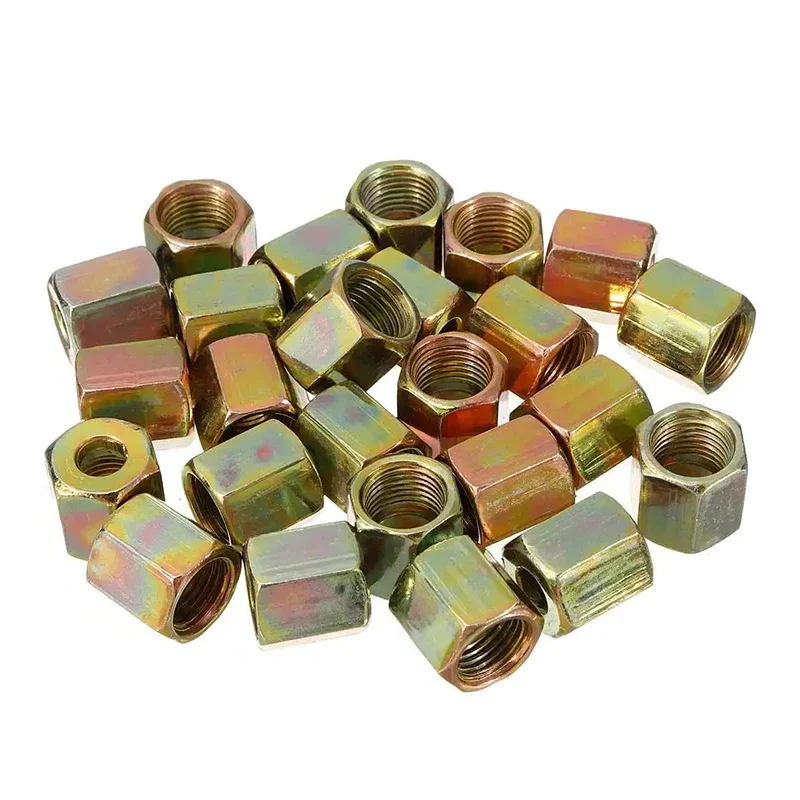 100Pcs Male Female Copper Brake Pipe Fittings M10 x 1mm Metric Nuts Screw For 3/16\