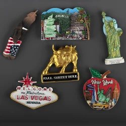American refrigerator sticker New York Wall Street Bull Hollywood Gambling City Las Vegas Statue of Liberty 3D magnetic sticker