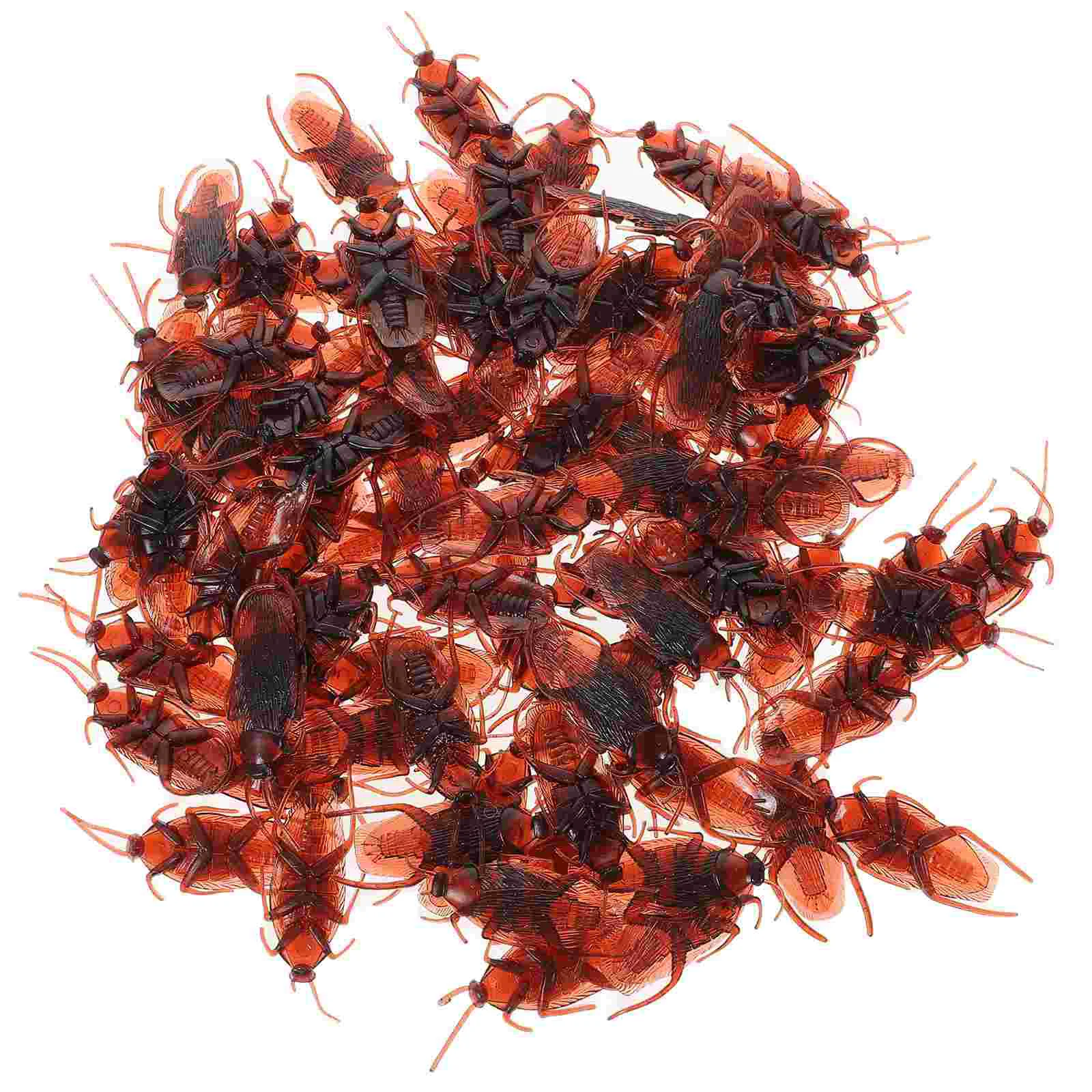 

100 Pcs Simulation Roaches Prank Toy Toys Fake Look Real Halloween Soft Material