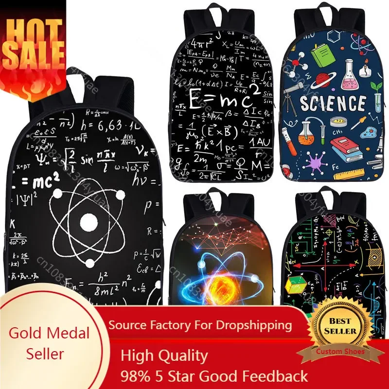 

Science Experiment / Math Formula Backpack Children School Bags for Teenager Boys Girls Daypack Women Men Rucksack Kids Book Bag