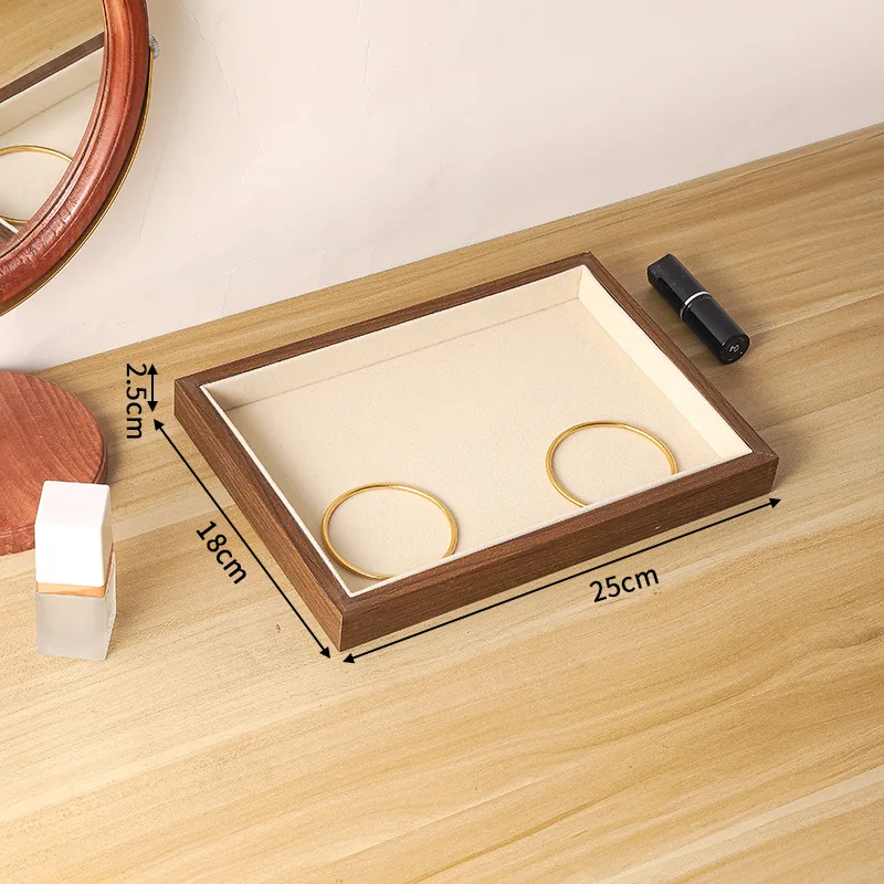 Nice Walnut Wood Looking Jewelry Tray Display Stand Bracelet Ring Earring Fashion Accessories Storage Organizer Showcase