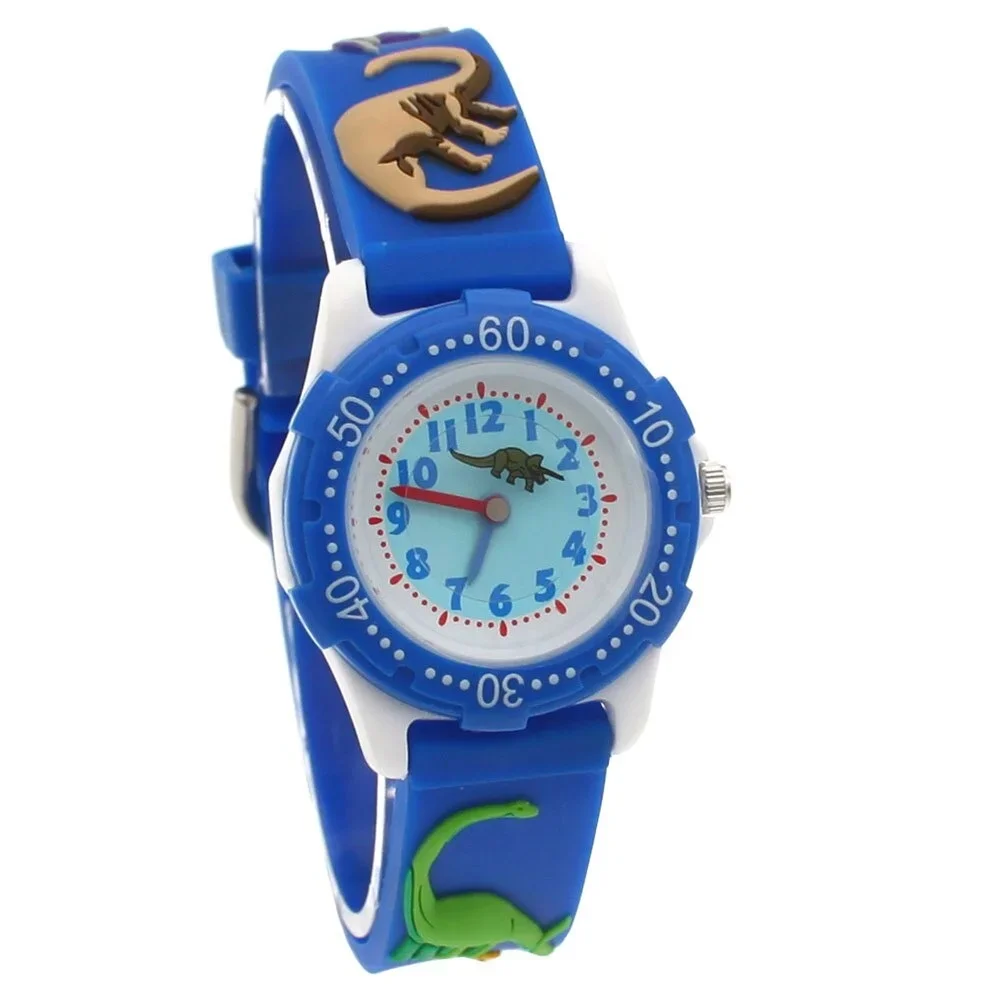 Kids Quartz Wristwatch 3D Rubber Strap Cartoon Sports Design Boys Students Watch