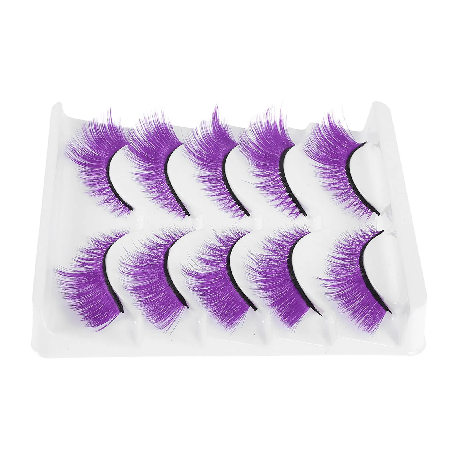 

5 Pairs Colored False Eyelashes Short Natural Look Strip Lashes For Everyday Wear Reusable Lightweight Makeup Accessories